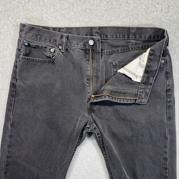 Levi’s 505 Men’s Jeans Black 38x34 Straight Leg Regular Fit Denim Pants - Picture 4 of 14